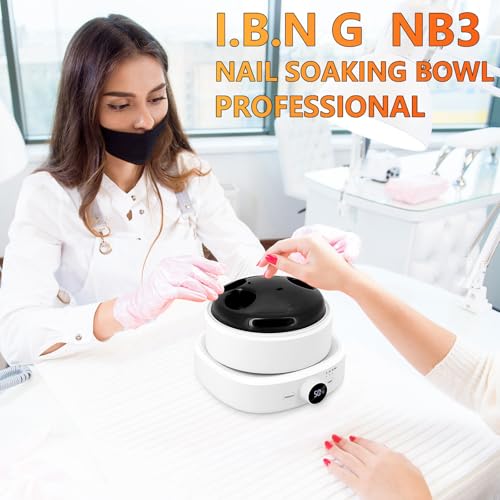 Electric Nail Soaking Bowl, Adjustable Temperature Heated Soak off Bowls Nail Polish Remover Warmer Machine Acrylic Nails Soak Bowl, Professional Finger Manicure Soaking Bowls for Home Salon
