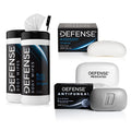 Defense Soap Antifungal Medicated Bar Soap, 4 Oz Bar (Pack of 2) - 100% Natural Tea Tree Oil, & Tea Tree Body Wipes (40 Count) 2 Pack