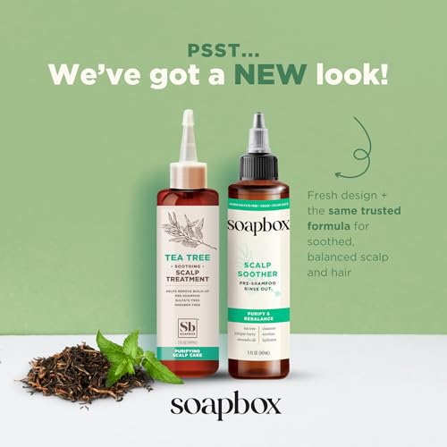 Soapbox Scalp Treatment & Hair Mask, Soothing Scalp Treatment 5oz + Moisturizing Hair Treatment 12oz with Tea Tree Oil, Set of 2 - Vegan, Cruelty, Paraben, Gluten & Harsh Sulfate Free