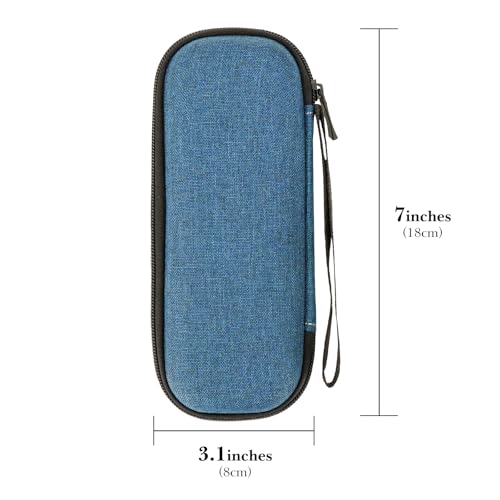 Linkidea Generic EVA Hard Shell Safety Razor Travel Case, Shaving Accessories Blade Head Storage, Men's Portable Travel Shaver Bag Compatible with Gillette Fusion 5 Power, Mach 3 (Navy Blue)