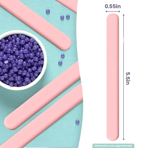 6Pcs silicone wax applicator Non-stick Waxing Applicator Hair Removal Sticks Applicator Spatula Reusable Hard Wax Scraper for Home Salon Body Use (Pink)