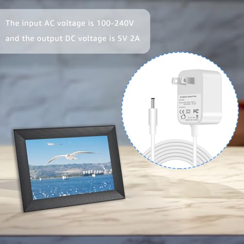 Sigely 5V2A Power, Replacement for Aura Carver AF900 AF100 SR-A30502000U2 Power Adapter, with 5.2FT Power Cord