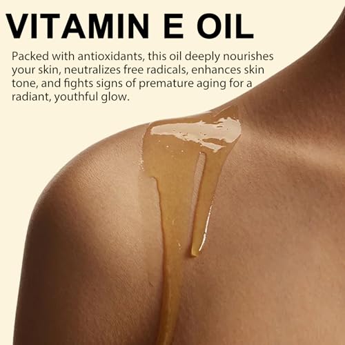 Bieyoc Vitamin E Oil, Body Oil Blend 75,000 IU Boost Skin Collagen, Hydrate and Plump Skin, Reduce Fine Lines and Scars, 2 Fl Oz