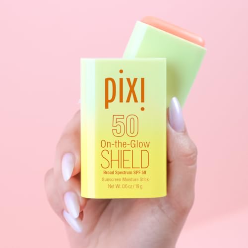 Pixi Beauty On-the-Glow SHIELD SPF 50 2-pack | Lightweight & Ultra-Hydrating Sunscreen Stick for Everyday Use | No White Cast | Travel Size, Vegan & Paraben-Free | 2x 0.6oz/19g