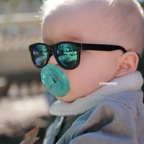 COASION Bendable Flexible Polarized Newborn Baby Sunglasses with Silicon Strap for Infant Boys Girls Age 0-12 Months CA9042