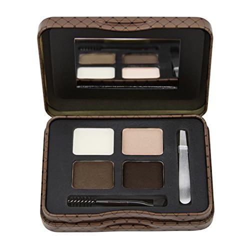 L.A. Girl Inspiring Brow Kit, Dark and Defined (Dark), Brow Wax 0.035 oz., Brow Powder 0.15 oz., Includes Tweezers and Dual Ended Brush with Spoolie