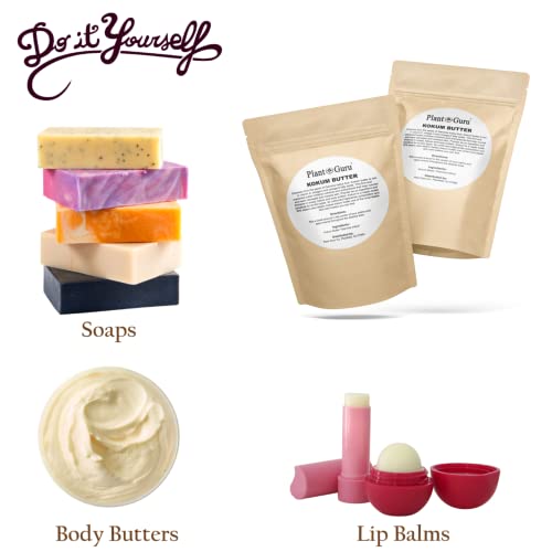 Plant Guru Raw Kokum Butter 1 lb. Bar 100% Pure Natural - Great for Skin, Body and Hair Moisturizer, DIY Creams, Balms, Lotions and Soap Making.