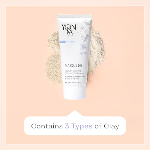 Yonka Masque 103 | Clay Face Mask | Clarify Skin and Tighten Pores with Botanical Extracts and Triple Clay Blend | Oily and Acne Prone Skin | Paraben-Free | 3.30 oz