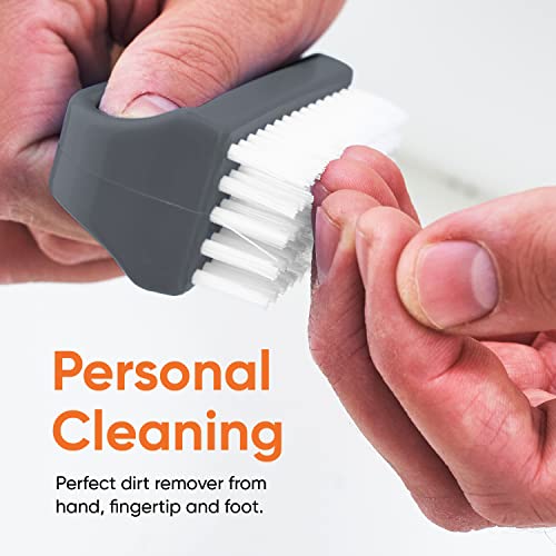 Superio Stiff Nail Brush for Cleaning Fingernails Small Scrub Brush with Handle, Cleaning Brushes for Hands, Toes, and Nails (Black, 36 Pack)