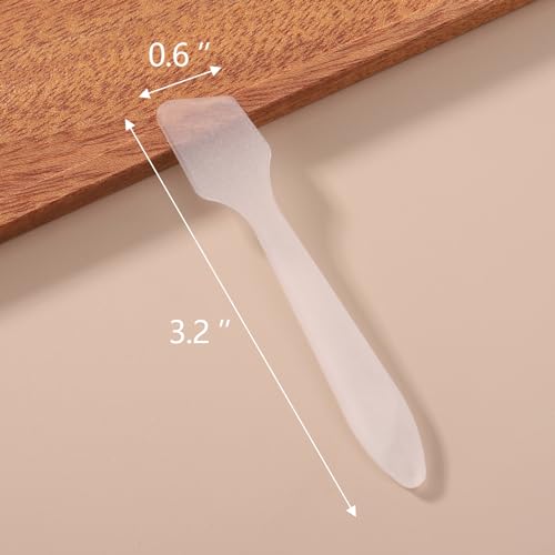 Tbestmax 300 PCS Mini Cosmetic Spatulas 3.2" x 0.6" Disposable Makeup Plastic Spatulas Clear for Facial Creams and Skin Care