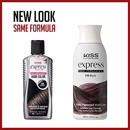 KISS Express Semi-Permanent Hair Color 100mL (3.5 US fl.oz) (2 Pack, Crimson)