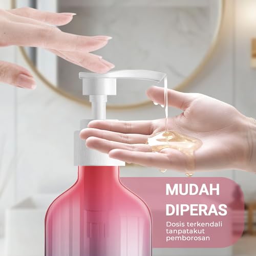12 Pieces Empty Clear Gradient Color Pump Bottle, 8.4 oz Refillable Plastic Dispenser Bottles with Pump, Travel Lotion Container for Shampoo Hand Body Soap Oil Massage Moisturizer Face Cream Liquid
