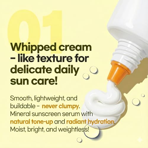 Glu Mineral Day Serum, Zinc Oxide Calming and Brightening Face Serum, 0.67oz, Korean Skincare with Glutathione for Sensitive Skin, Makeup Base Primer
