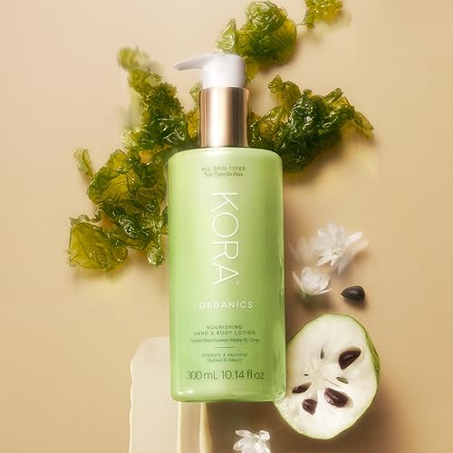 KORA Organics Renewing Hand & Body Lotion, Smooth & Hydrate, Moisturizer for Dry Skin, Certified Organic, Cruelty Free, 10.14 oz