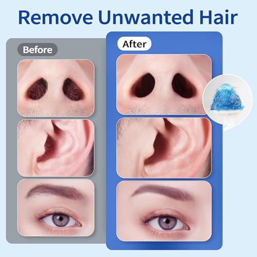 Beauty7 Nose Wax Kit, Ear Nose Waxing Kit for Women and Men, Portable Wax Warmer for Facical Hair Removal, USB Rapid Heating, 100g Waxing Beads, 10 Applicators, 10 Mustache Patches, 5 Calming Oil Wips
