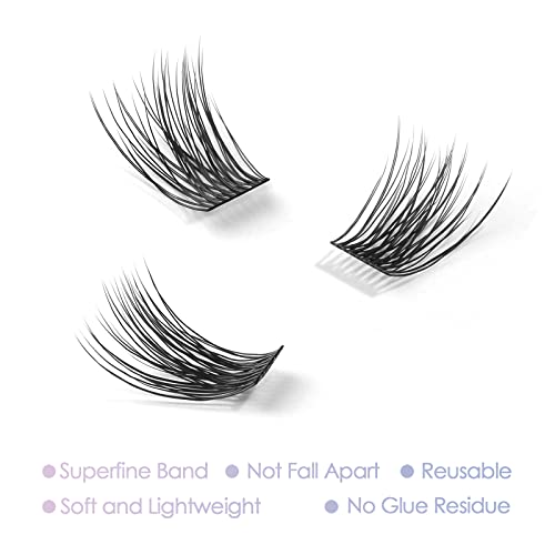 Lash Clusters, DIY Eyelash Extension, Reusable Volume Individual Lashes, Wispy Fluffy Artificial Natural Look for Cluster Lashes, C Curl Lashes Pack (Volume-14mm)