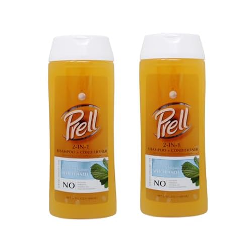 Prell Witch Hazel Color Safe Refreshes & Hydrates 2-in-1 Shampoo + Conditioner for Dry, Damaged Hair, 13.5 fl.oz (Pack of 2)