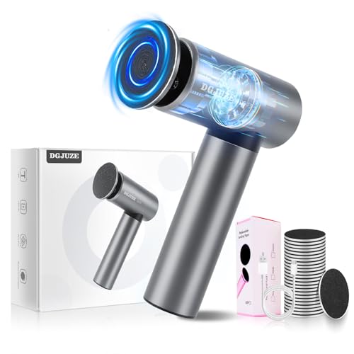 Premium Electric Foot Callus Remover, Ergonomic T-Grip 2600mAh Rechargeable 3-Speeds All Metal Foot File for Dead Skin Cracked Heels Pedicure kit at Home with 60pcs Sandpaper Pads