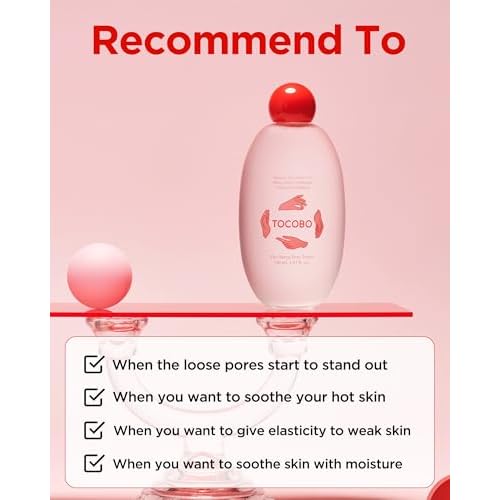 TOCOBO Vita Berry Pore Toner ? Korean Vegan Alcohol-Free Face Toner with Hibiscus, Niacinamide & Vita Berry Water for Pore Tightening - Oil Balancing & Gentle Exfoliation, 5.07 fl.oz.