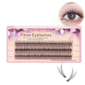 Bodermincer 120pcs 0.10mm Thickness Handmade Fish Tail False Lahses Thick Natural Long Black Individual False Eyelashes Fake Eye Lashes Extensions Makeup Tool (10mm)