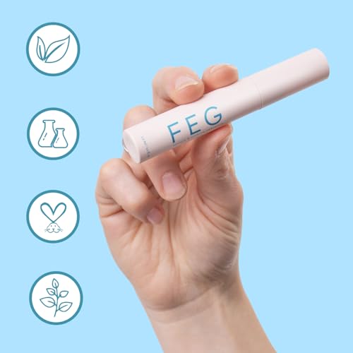 FEG Eyelash Enhancer Rapid Eyelash Growth Serum with Natural Ingredients | Lash Serum for Growing Naturally Thick, Full, and Long Eyelashes | Stimulates Natural Eyelash Growth | 3-Pack of 3ml Tubes