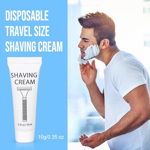 Pack of 100 Disposable Shaving Cream Bulk, Individually Wrapped, 10g/0.35 oz, Travel Size Hotel Toiletries Amenities