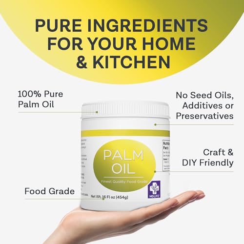 MD.LIFE PALM OIL - 16oz - Sustainable Food Grade Palm Oil for Cooking - Great for Soap Making Supplies, Cooking Oil, Creams and Lotions