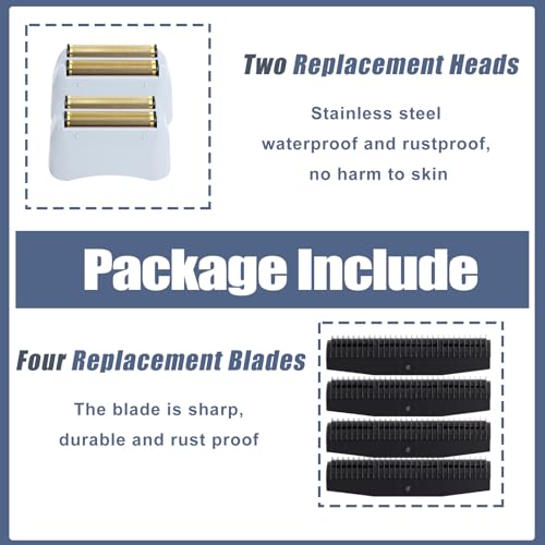 2 Pack Pro Replacement Foil and Cutters Compatible with Andis 17150(TS-1)/17155/17200 for ProFoil & Lithium Shaver, Golden