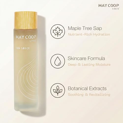 May Coop Raw Sauce Moisture Essence Toner | Korean Hydrating Face Toner for Dry & Sensitive Skin | Rice Water, Centella Asiatica & Birch Bark | Fast-Absorbing Skincare Formula, 1.35 fl. oz.