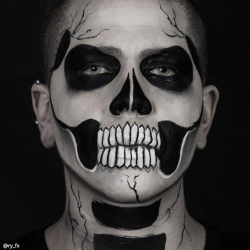Mehron Makeup Tri-Color Character Makeup Palette | Halloween, Special Effects and Theater Cream FX Palette | Face Paint .7 oz (20 g) (Skeleton)