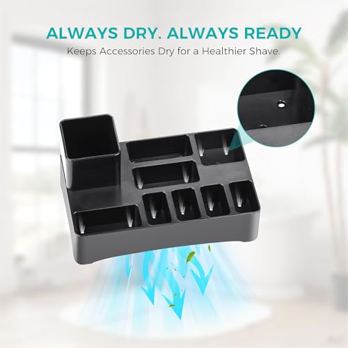 9-Slot Shaver Stand with Drain Holes for Philips Oneblade - Countertop Organizer for Razor, Heads & Accessories £¬Not Include Accessory