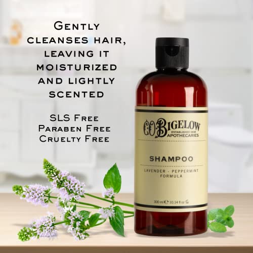 C.O. Bigelow Lavender Peppermint Shampoo, Sulfate Free Shampoo, Hair Wash with Lavender & Peppermint Essential Oils, 10.4 Fl Oz (Pack of 2)