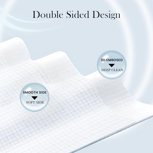 DEVOGUE¢ç Disposable Face Towels ? 50 Count, XL (10" x 12") ? 100% Viscose Fiber ? Ultra-Soft, Gentle on Sensitive Skin ? Makeup Remover & Facial Cleansing Wipes
