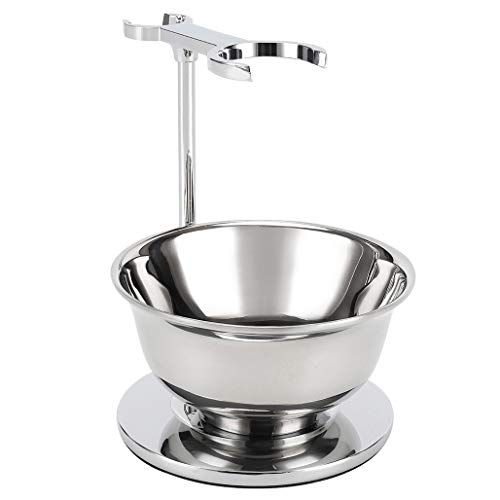 Deluxe Shaving Razor & Brush Stand with Double Layer Stainless Steel Soap Bowl Set,Compatible with Cartridge Razor,Gillette Razor,Safety Razor,Badger Shaving Brush,Gifts for Him