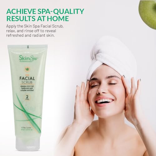 SKIN SPA - Exfoliating Face Wash Scrub, Aloe Vera 8 Oz - Exfoliates and Removes Dead Skin- Made with Pumice, Infused with Hyaluronic Acid, Amino Acids, Comfrey Extract, Retinol Vitamin A, C, E
