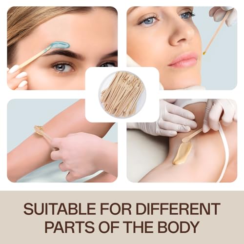 WISYOK 1000 Pcs Wooden Waxing Sticks, Small Wax Sticks for Eyebrow, Lip, Nose, and Body Hair Removal, Double-ended Design Wax Applicator for Spa and Home