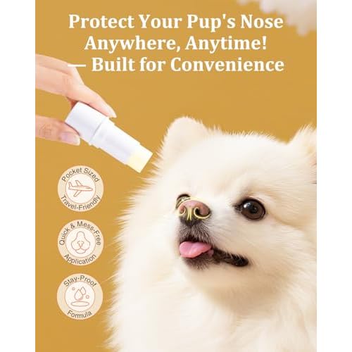 Dog Nose Sun Protector Balm - SPF25+ Snout Sunscreen for Pups, Shea Butter & Coconut Oil Moisturizer Formula, Protects & Against Dry, Cracked Sensitive Noses
