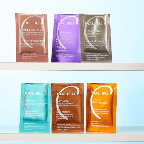 Malibu C Wefts & Extensions Wellness Hair Remedy - Removes Build Up + Prevents Hair Breakage - Prepares Natural Hair for Hair Extension Application