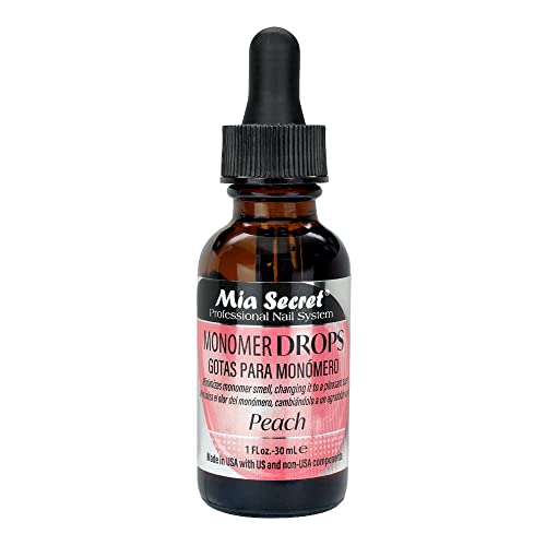 Mia Secret 4oz Liquid Monomer + 1oz Peach Scented Monomer Drops