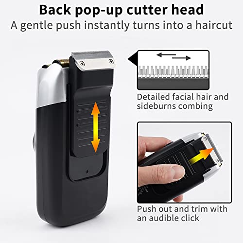 DSP¢ç Electric Razor for Men Bald Shavers for Men 2 in 1 Double Shaver for Men with 2 Foil Head Rechargeable Barber Shaver with Precision Trimmer 3-Speed Shaver with LED Digital Display (Black)