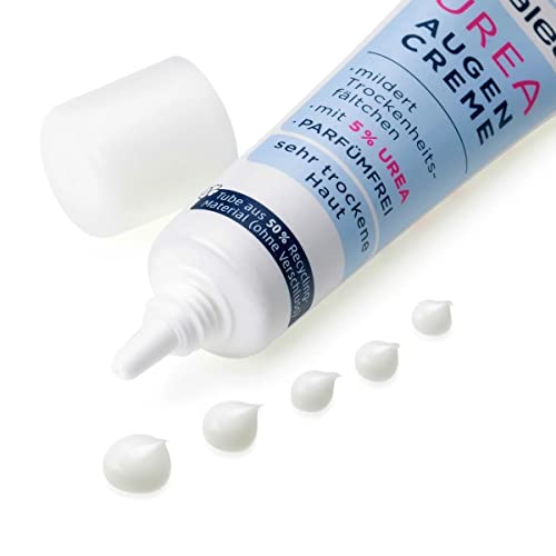 Balea Eye-Contour Cream for Very Dry Skin (5% Urea) - Optimum Hydration, Reduces Dry Lines & Wrinkles- Vegan / Not Tested on Animals - 15ml