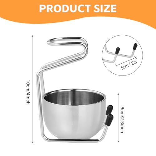 2-in-1 Stainless Steel Shave Bowl & Stand Set Adjustable Razor Brush Holder Grooming Cup for Men's Beard Care and Cleaning