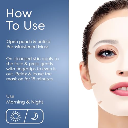 SKIN LAB Collagen Sheet Mask for Women ? Hydrating Skincare ? Firming, Moisturizing, Anti-Aging Facial Treatment Set ? Overnight Collagen Masks, 5 Count