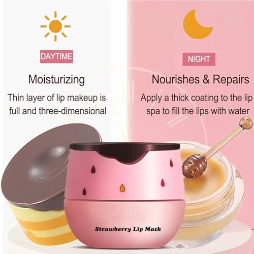 8 Packs Fruit Lip Balm, Moisturizing & Smoothing Lip with Honey & Vitamin E, Hydrate Repair Prevent Dry Cracked Lip Sleeping Lip Mask, Effective Reduces Lip Lines Lip Care