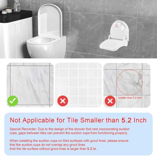 Foldable Shower Foot Rest with Suction Cup for Shaving Legs£¬Anti-Slip Shower Pedal with No Drilling Suction Cup for Pregnant Woman & Back Pain Sufferers- Reduce Body Strain & Bending Over