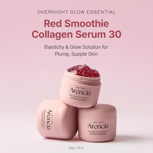 Arencia Overnight Red Smoothie Face Mask Serum, Glowing & Soothing with 30% red collagen, Niacinamide, Peptide, Vitamin E (Pack of 2)