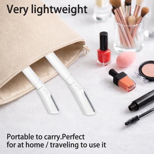 Dermaplane Razor for Women Face, 10 Pack Professional Facial Hair Removal & Dermaplaning Tool for Peach Fuzz, Eyebrow Shaping and Gentle Exfoliation (White)