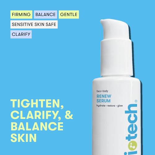 BRIOTECH Renew Serum, Hypochlorous Acid Mineral Gel, Soften Fine Line Appearance, Smooth Skin for Face, Neck, Chest, Spot Corrector, Soothe Redness, Vegan, 3.4 fl oz (2 Pack)