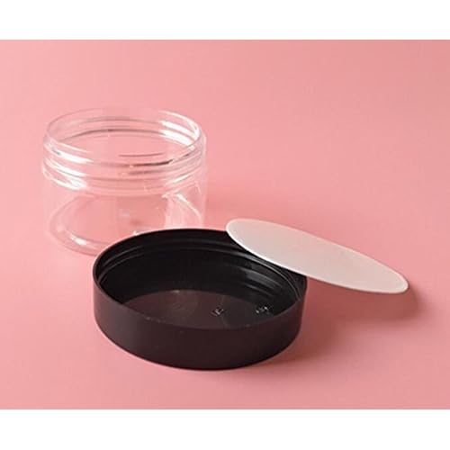 6Pcs 250ml/8oz Plastic Refillable Jars Empty Cosmetic Containers Cases with Black Lid Cream Lotion Box Ointments Bottle Food Bottle Makeup Pot Jar for Lip Balm Make Up Eye Shadow Powder (Pack of 2)