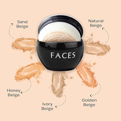 Faces Canada Mineral Loose Powder - Natural Beige 05 | Lightweight Face Powder with Applicator | Controls Shine, Evens Skin Tone & Sets Makeup | Natural Matte Finish | 0.25 Oz (7g)